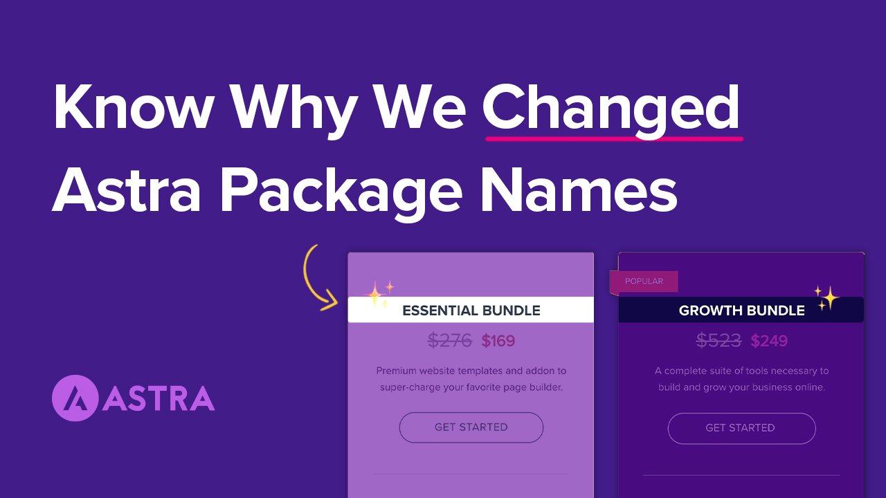 Astra Package Name Change