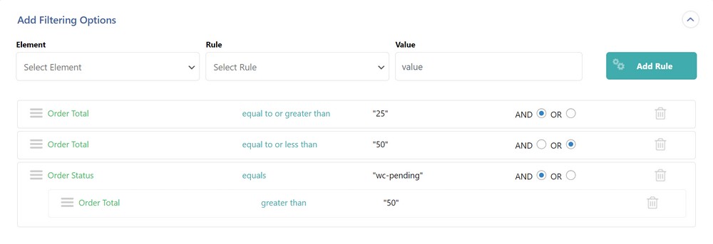 nested order filters