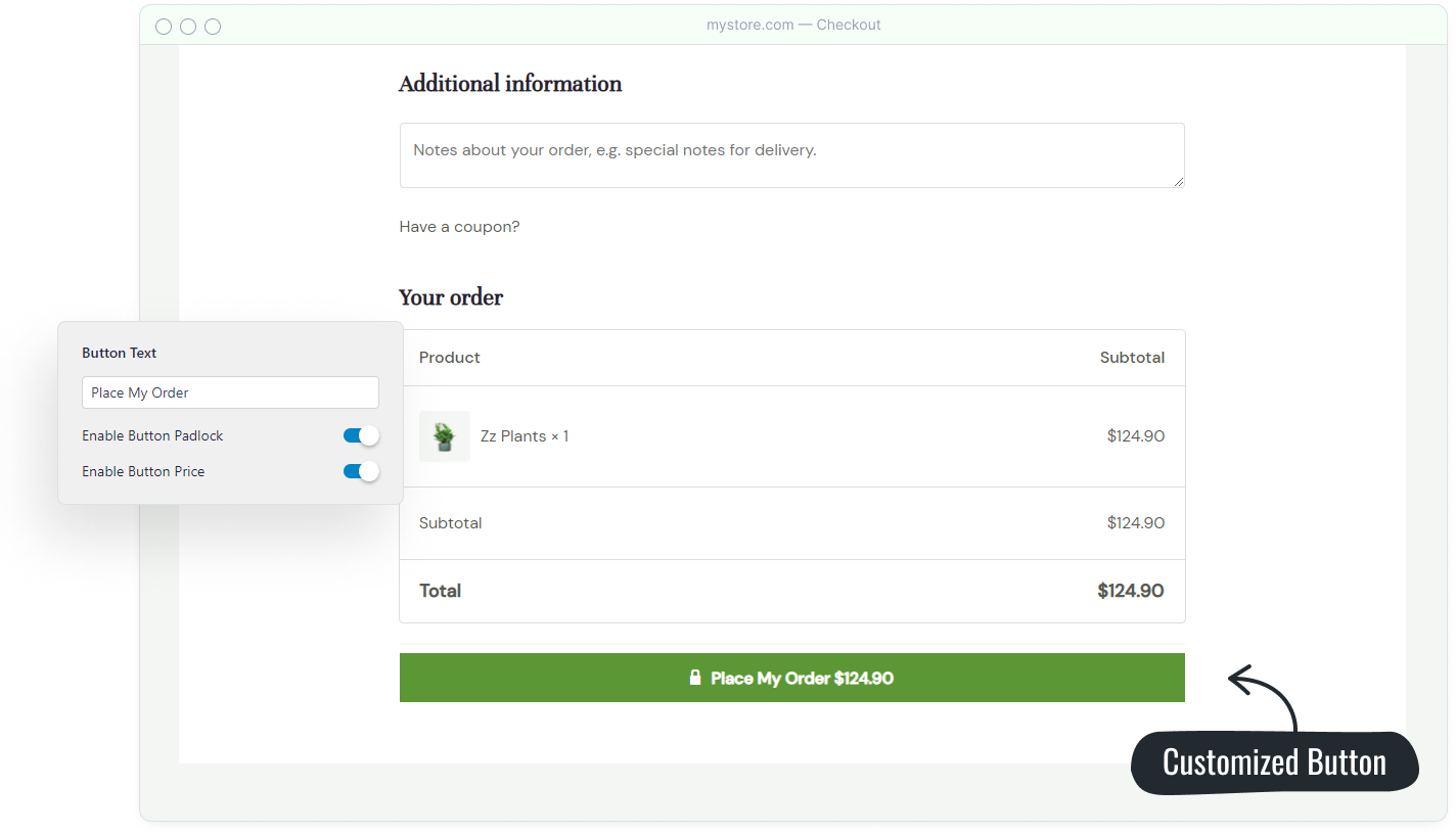 customize your payment button