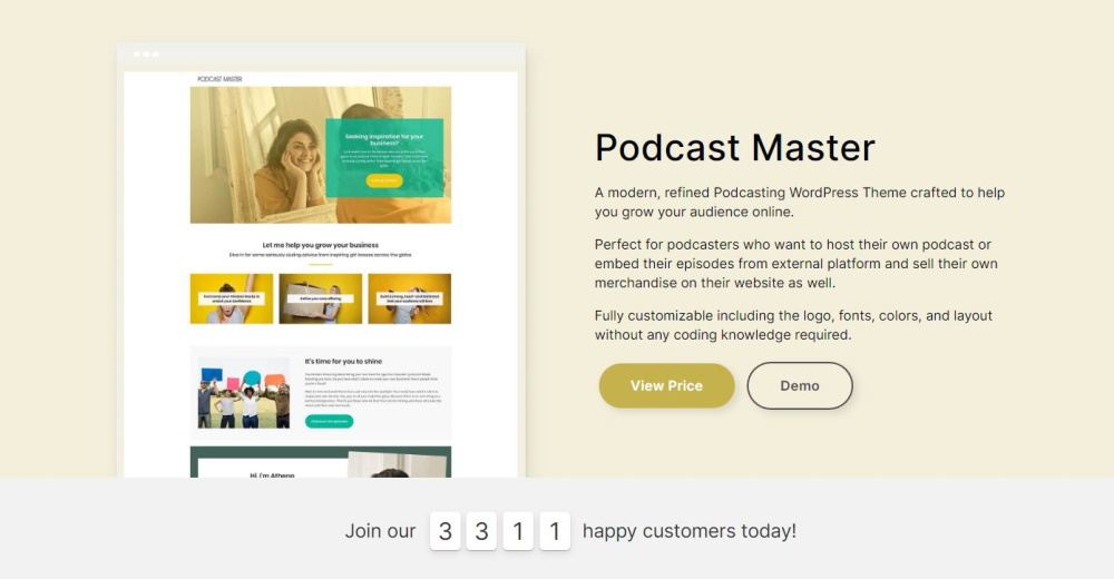 Podcaster master theme for podcast websites