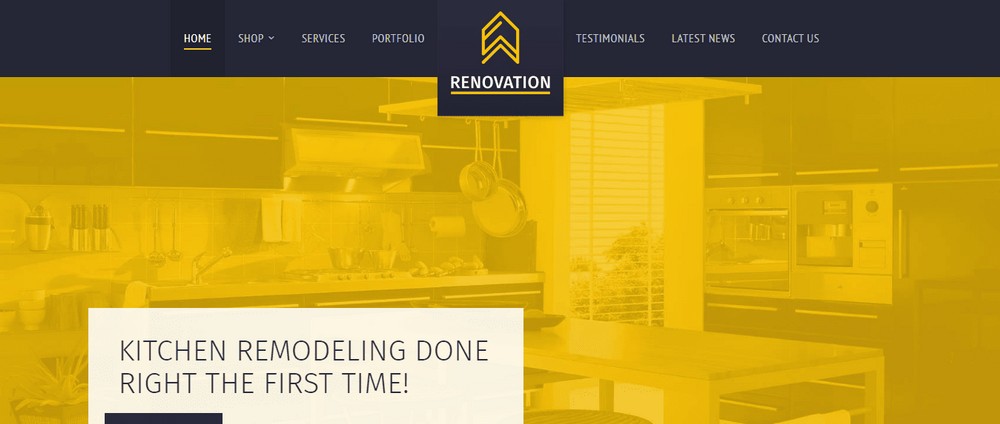 Renovation WordPress theme for a construction company