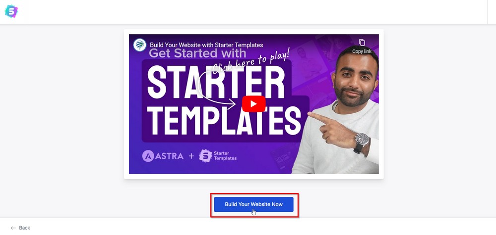 build your website now astra site builder