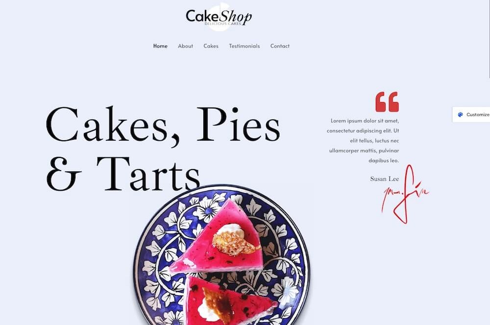 Cake Shop Starter Template