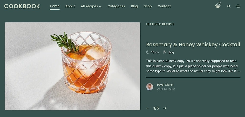 CookBook WordPress Theme