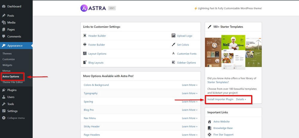 install astra import plugin