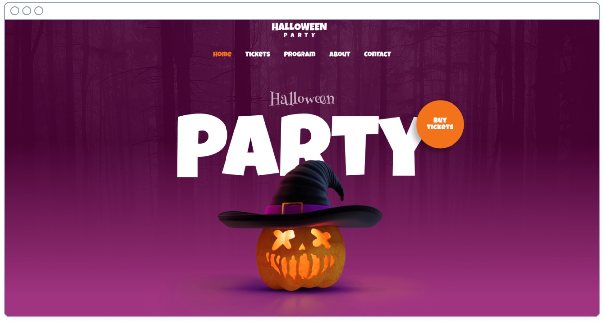 Halloween party web template