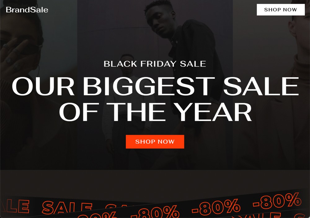 Black Friday homepage example