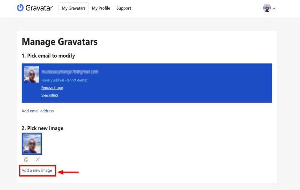 change wordpress gravatar