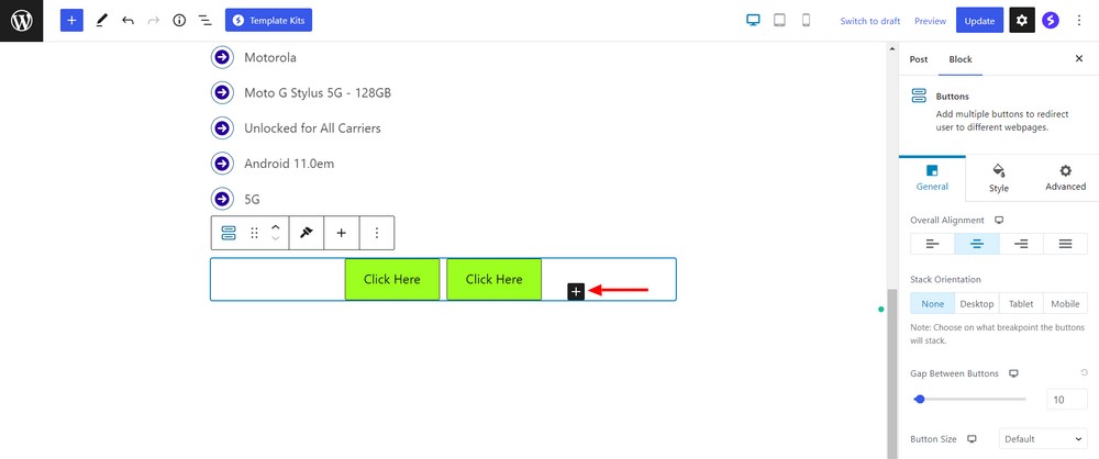 Add more button