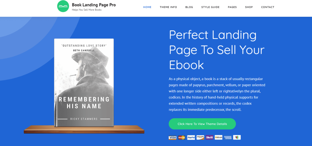 Book Landing Page Pro