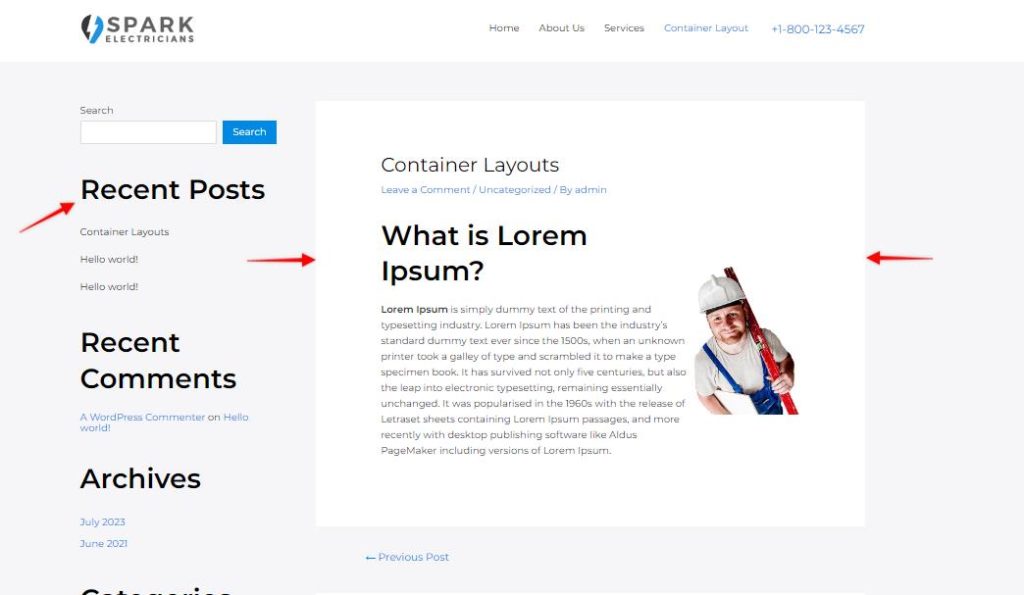 Container Layouts combination